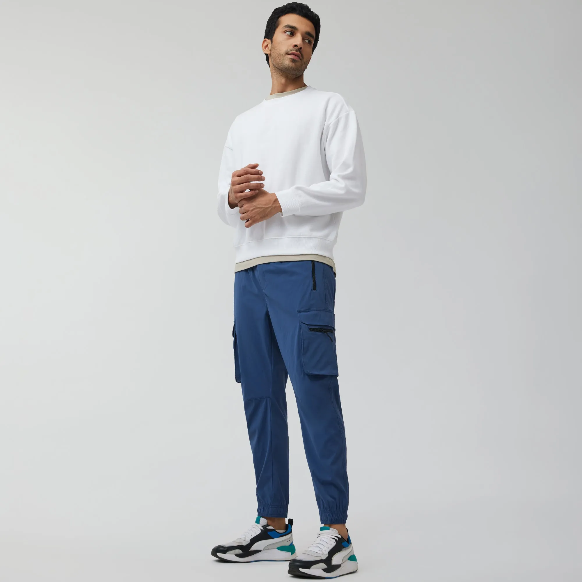 ????????????? ?1799   Extra 10% off on Cargo Joggers Yale Blue ??