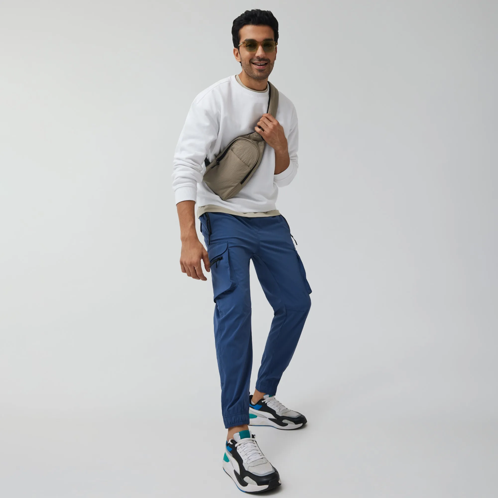 ????????????? ?1799   Extra 10% off on Cargo Joggers Yale Blue ??