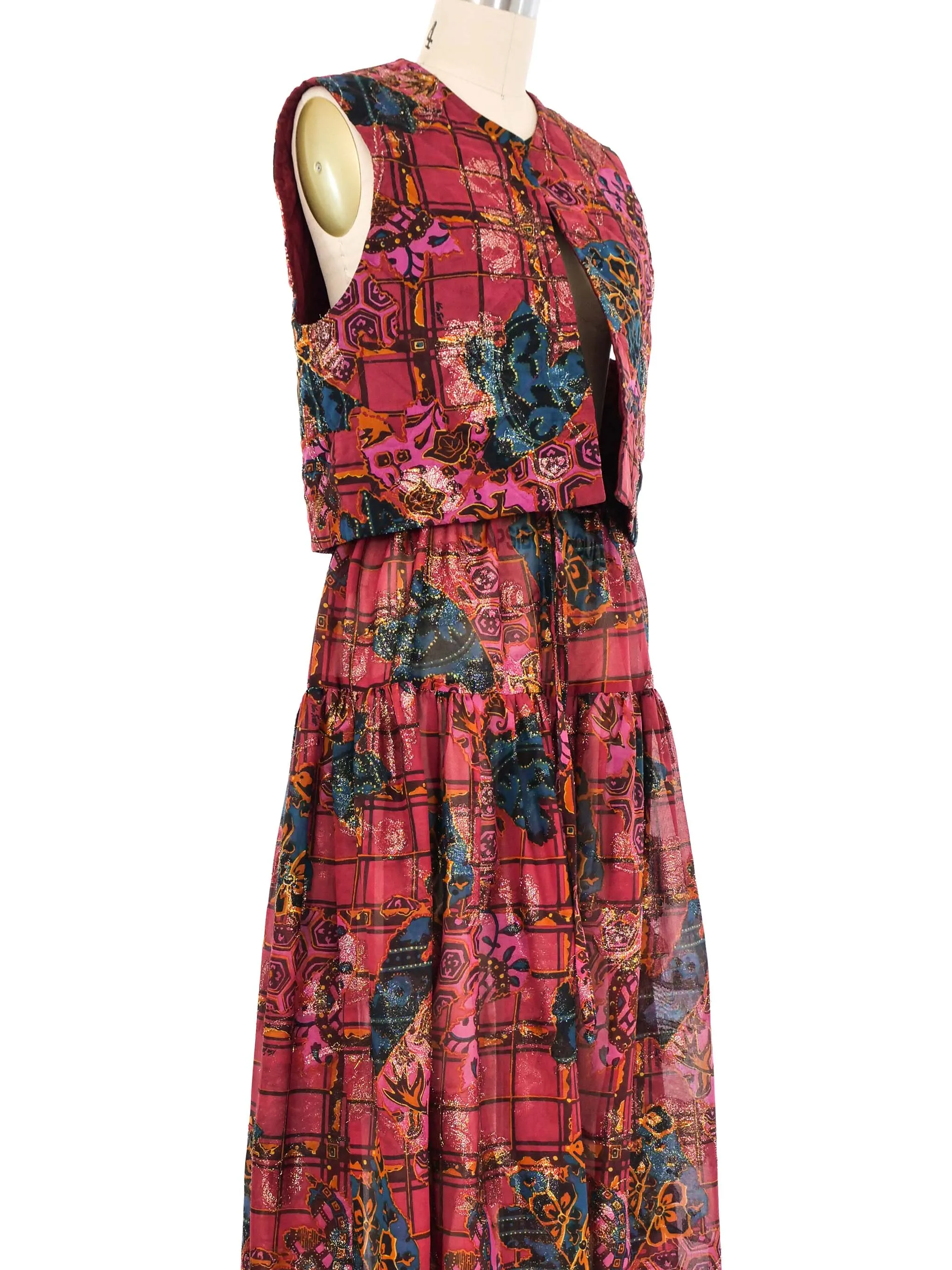 1970s Ken Scott Quilted Vest Ensemble