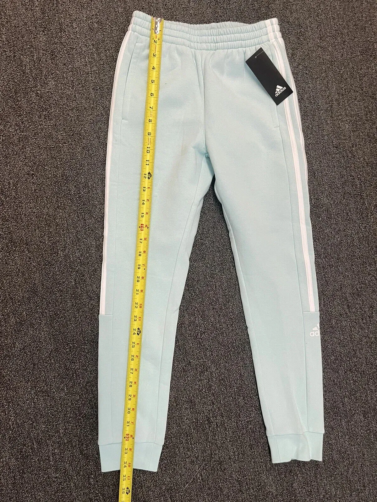 Adidas Drawstring Jogger Sweatpants Youth Girls L  Aqua Blue/Green Polyester