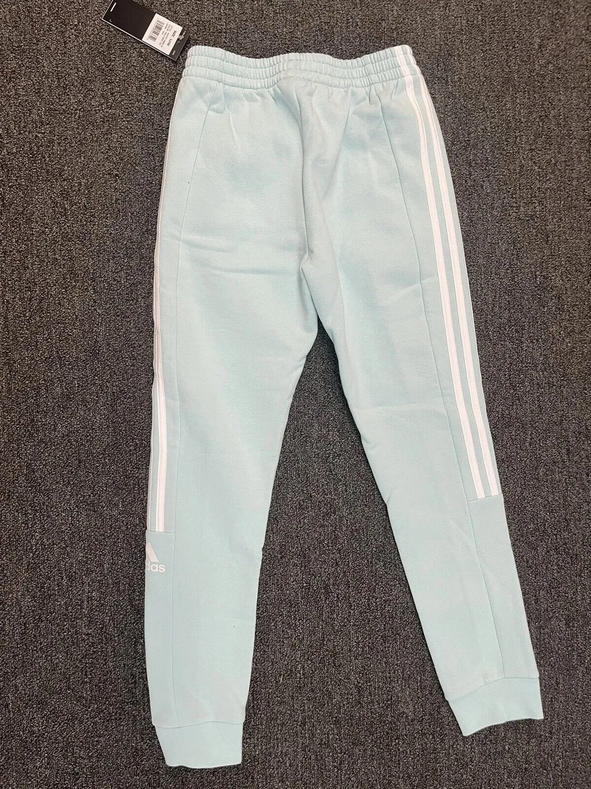 Adidas Drawstring Jogger Sweatpants Youth Girls L  Aqua Blue/Green Polyester