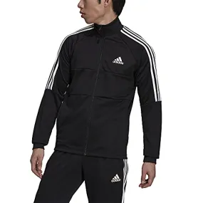adidas Men's AEROREADY Sereno Cut 3-Stripes Slim Track Top, Black/White, Large