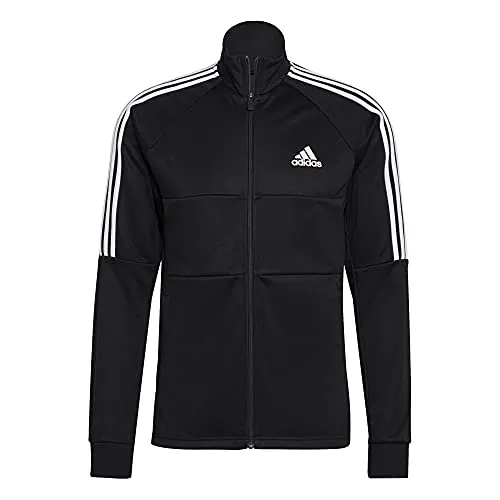 adidas Men's AEROREADY Sereno Cut 3-Stripes Slim Track Top, Black/White, Large