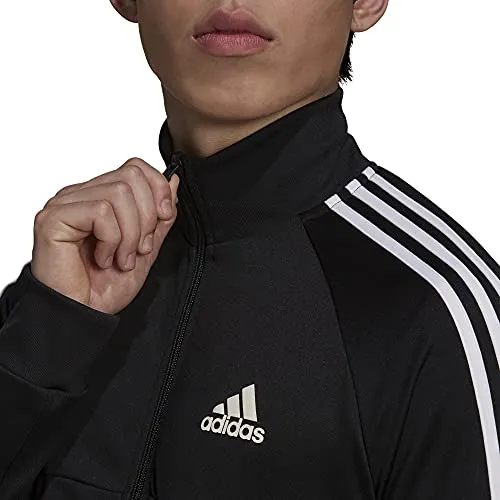adidas Men's AEROREADY Sereno Cut 3-Stripes Slim Track Top, Black/White, Large