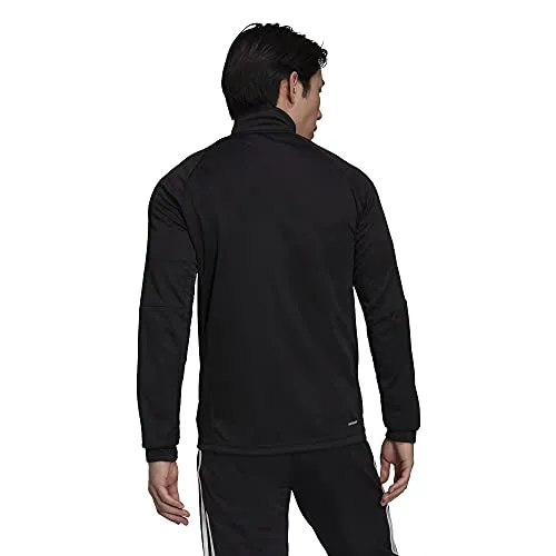 adidas Men's AEROREADY Sereno Cut 3-Stripes Slim Track Top, Black/White, Large