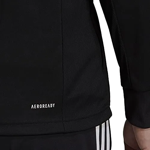adidas Men's AEROREADY Sereno Cut 3-Stripes Slim Track Top, Black/White, Large