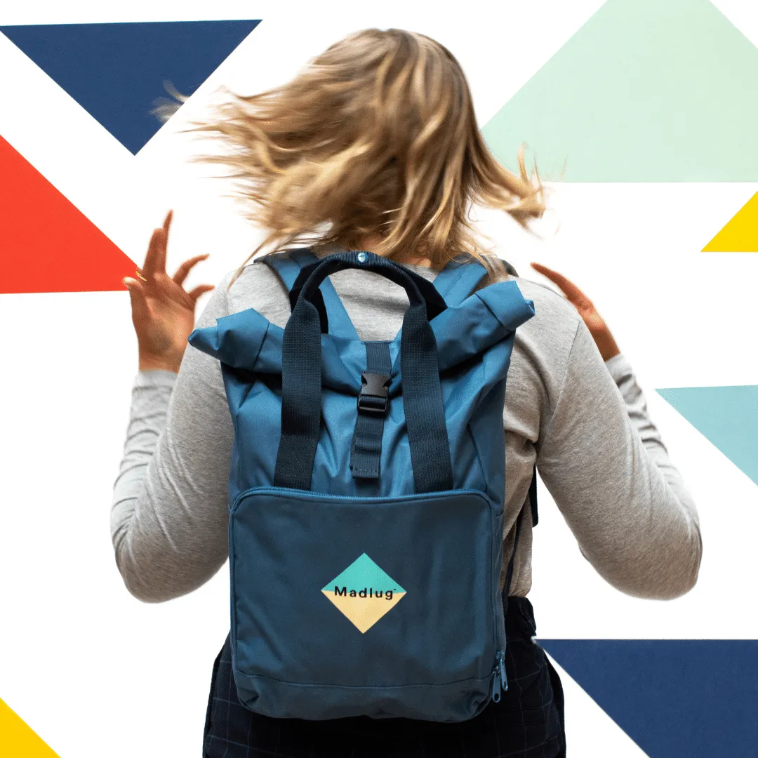 Airforce Blue Roll-Top Backpack