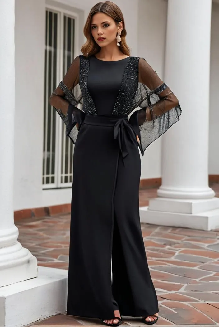 Alluring Lace Sequin Mother of the Bride Bodycon Gown