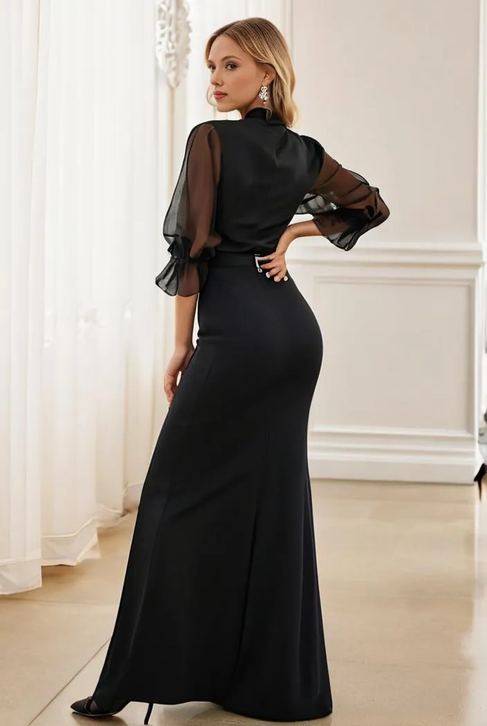 Alluring Lace Sequin Mother of the Bride Bodycon Gown