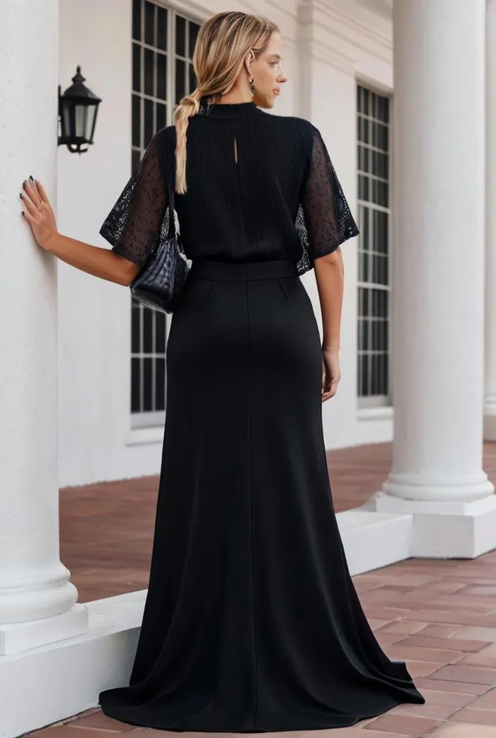 Alluring Lace Sequin Mother of the Bride Bodycon Gown