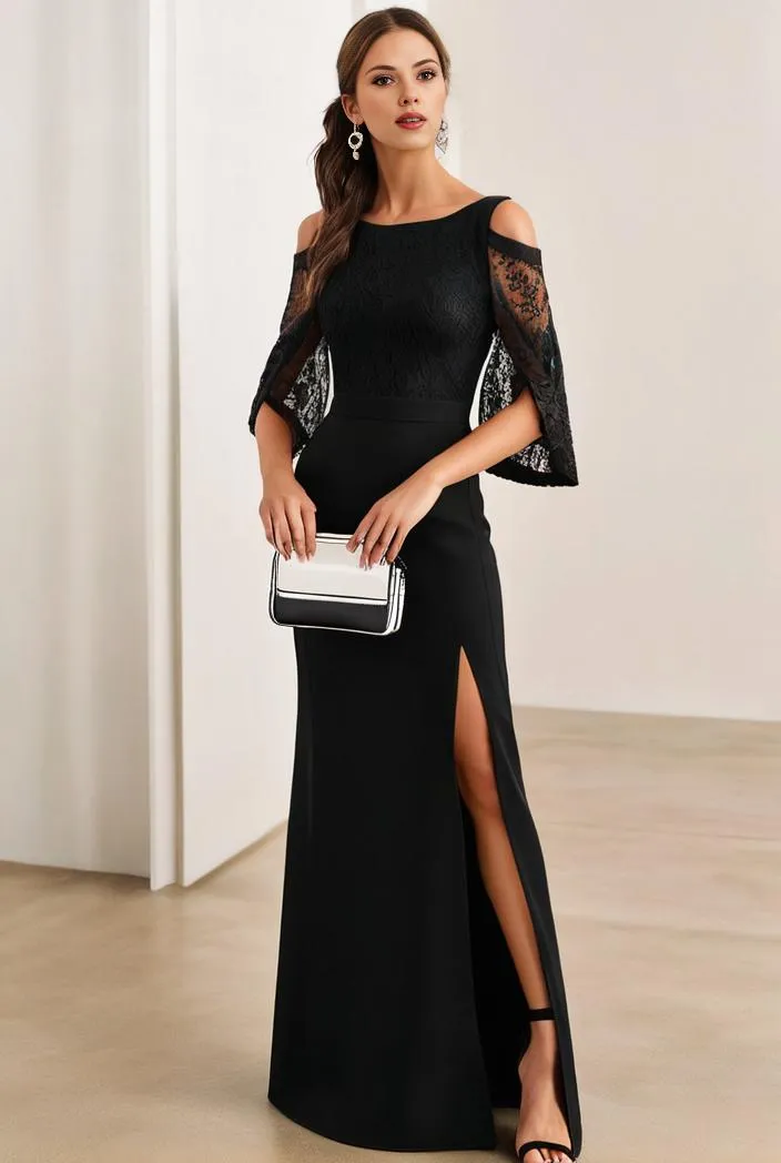 Alluring Lace Sequin Mother of the Bride Bodycon Gown