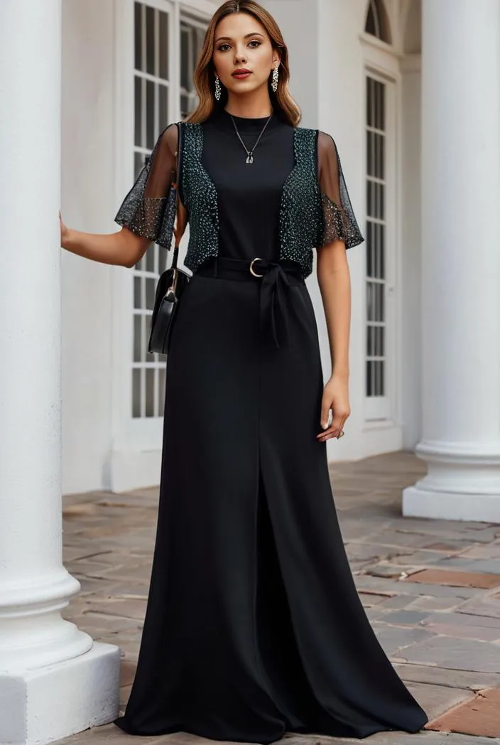 Alluring Lace Sequin Mother of the Bride Bodycon Gown