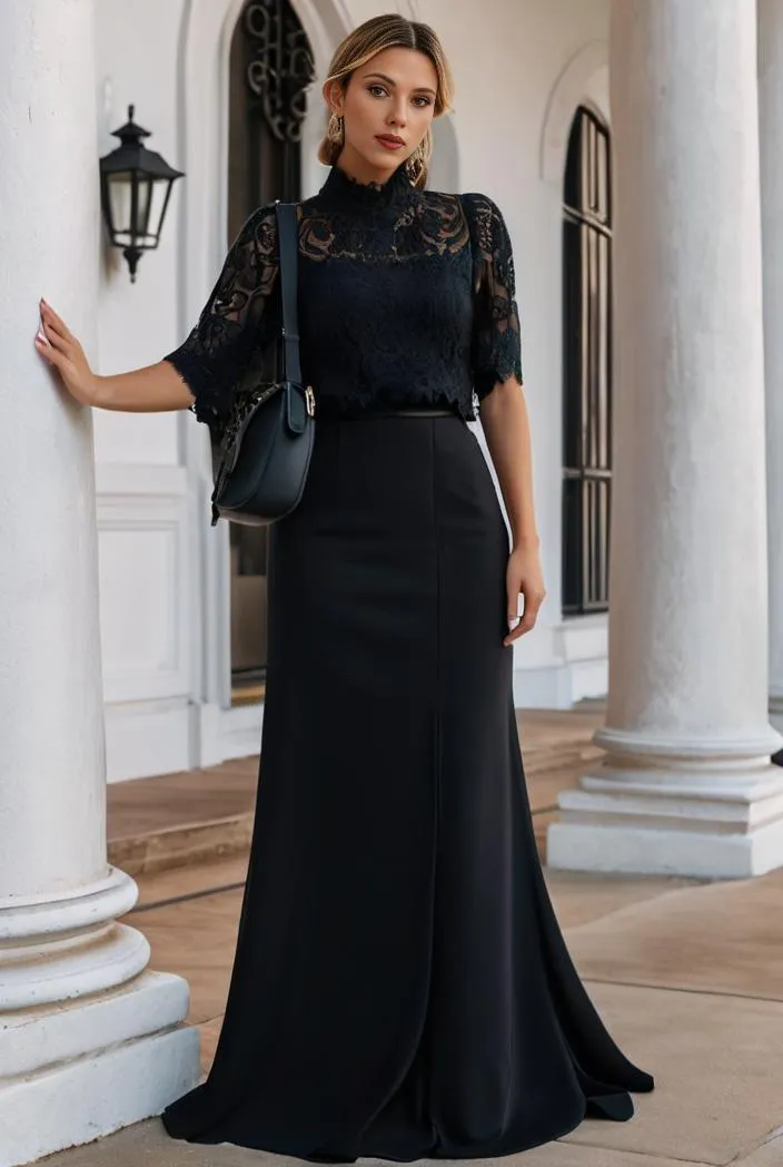 Alluring Lace Sequin Mother of the Bride Bodycon Gown