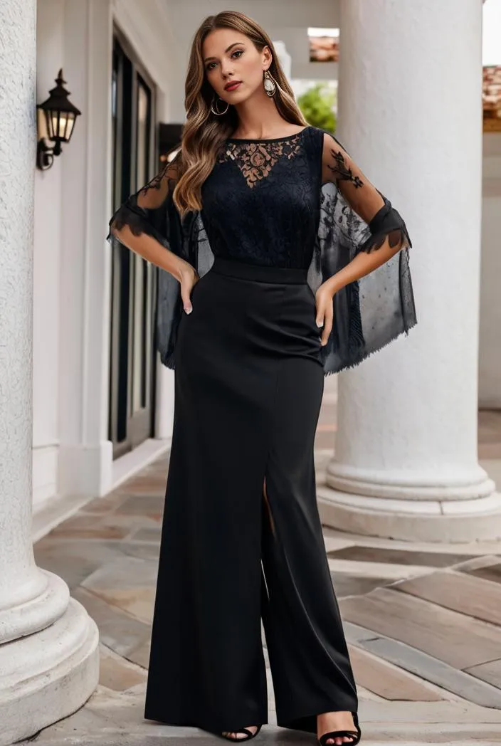 Alluring Lace Sequin Mother of the Bride Bodycon Gown