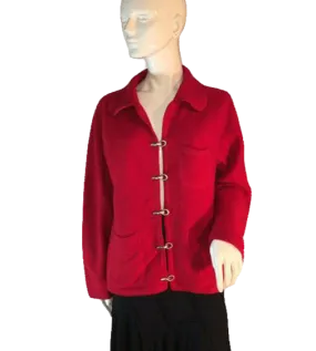 Andrea Viccaro 80's 100% Wool Red Long Sleeve Blazer Size Medium SKU 000203