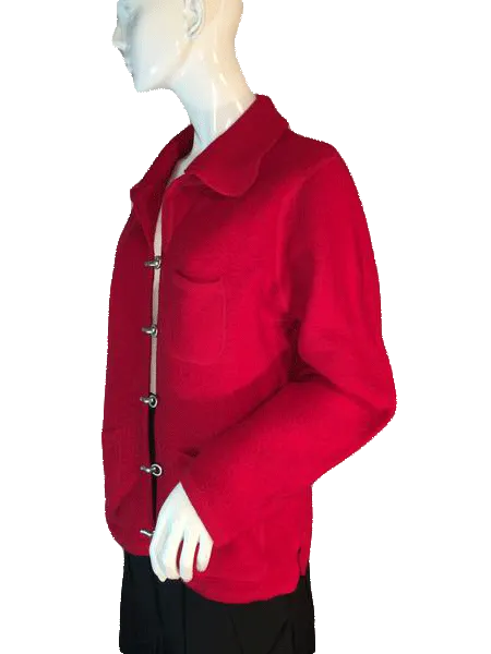Andrea Viccaro 80's 100% Wool Red Long Sleeve Blazer Size Medium SKU 000203