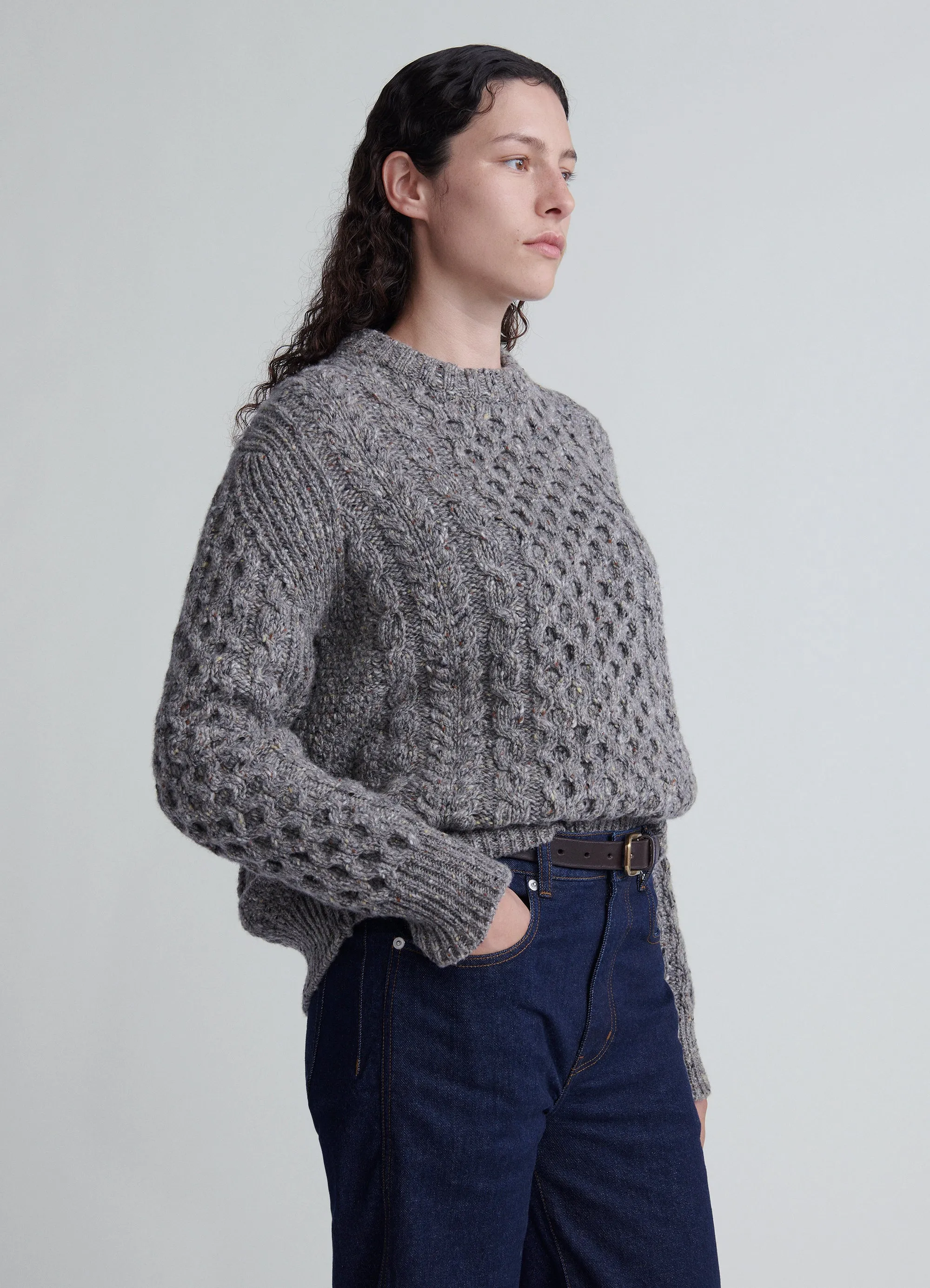 Arla Donegal Aran Crewneck in Ramor