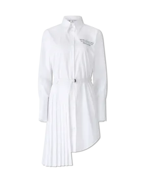 Asymmetrical Plisse Shirt Dress