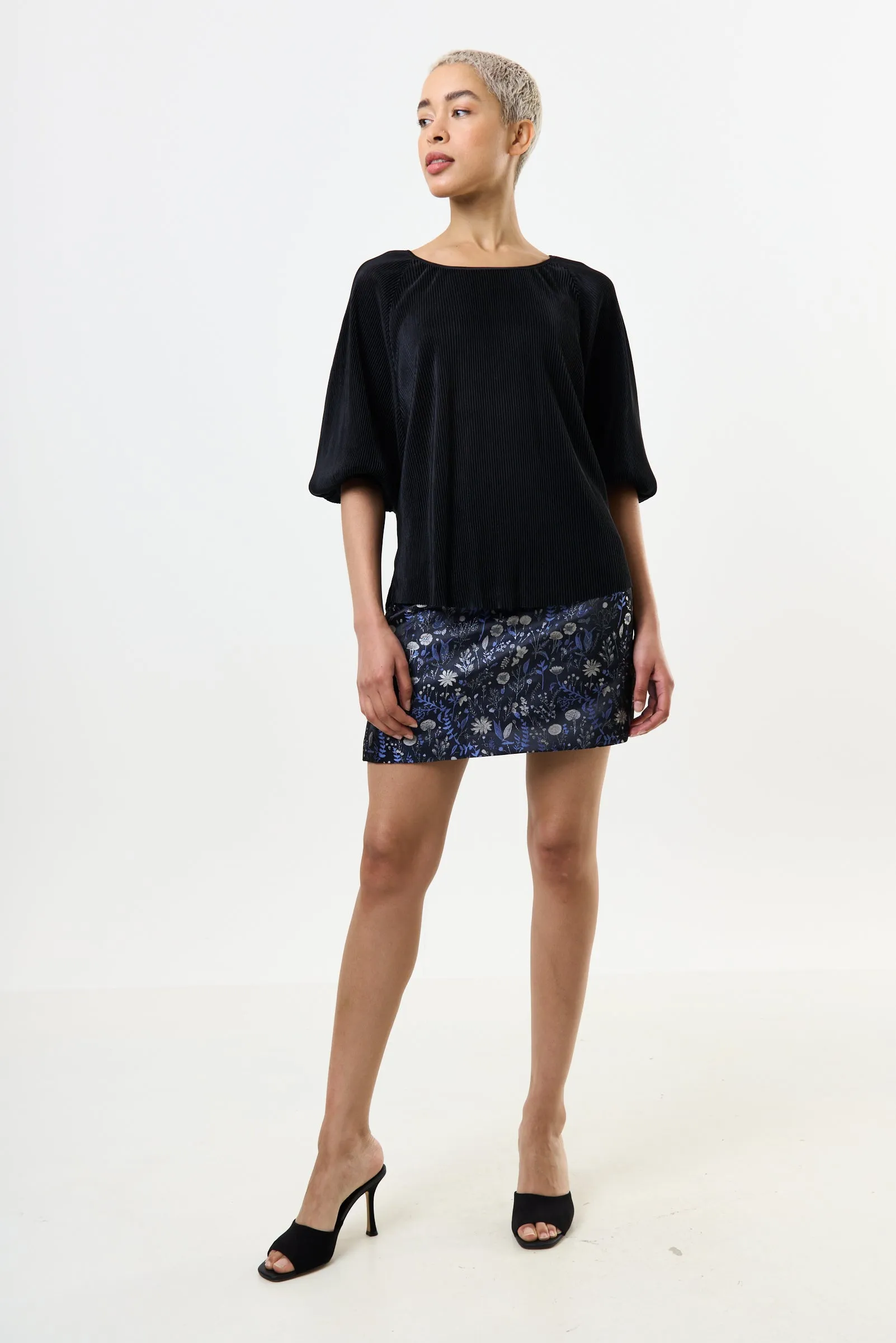 Aubin Magic Forest Jacquard Mini Skirt - Blue
