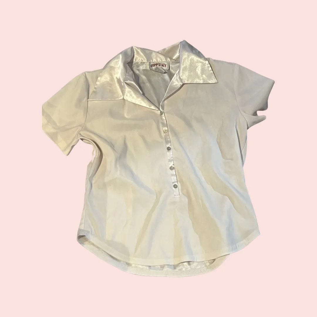Baby pink vintage blouse size large