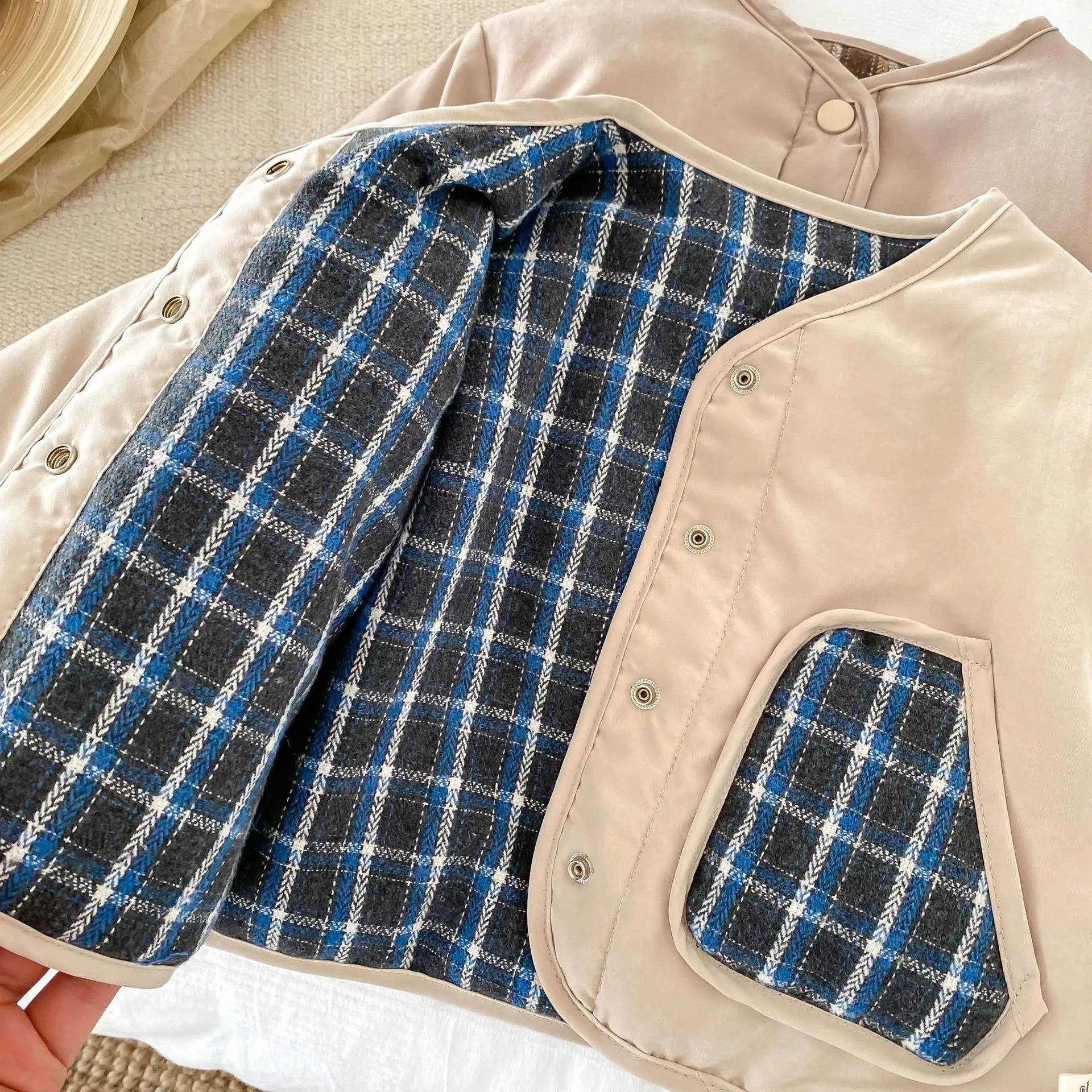 Baby Toddler Plaid Reversible Quilted Coat