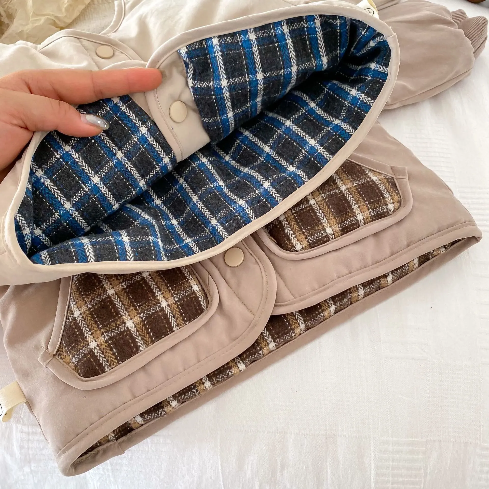 Baby Toddler Plaid Reversible Quilted Coat