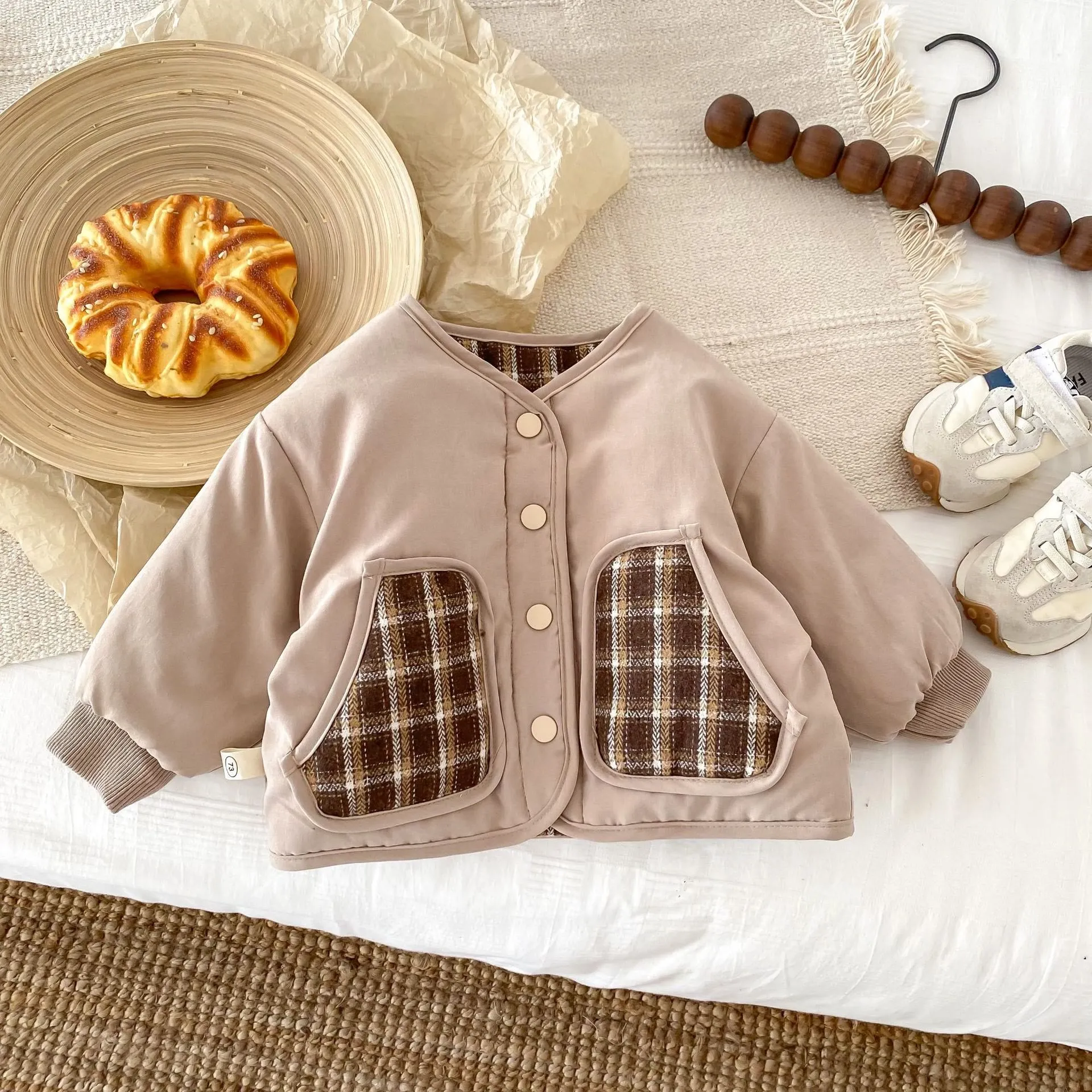 Baby Toddler Plaid Reversible Quilted Coat