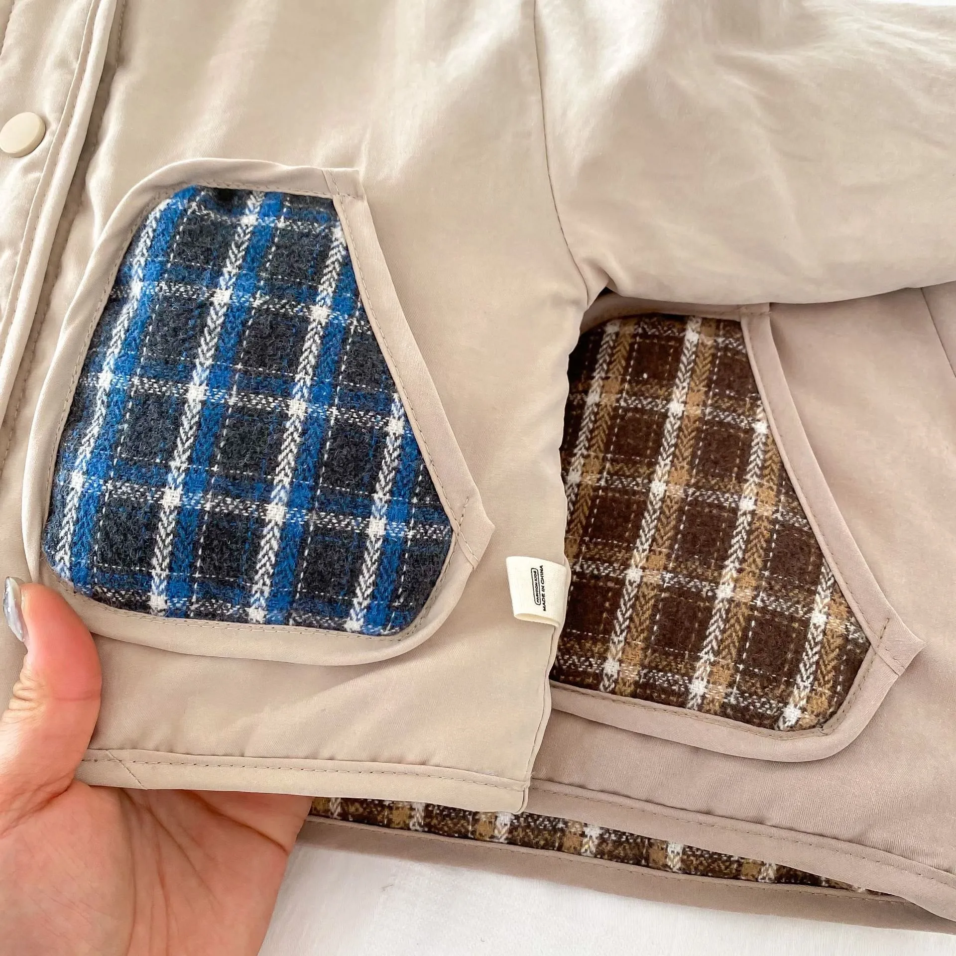 Baby Toddler Plaid Reversible Quilted Coat