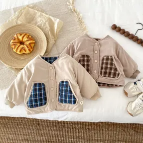 Baby Toddler Plaid Reversible Quilted Coat