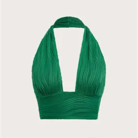 Backless Crop Halter Top
