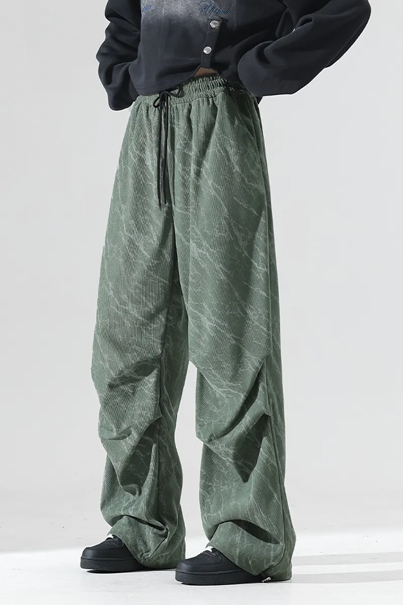 Baggy Wide-Leg Low-Rise Fleece Parachute Sweatpants
