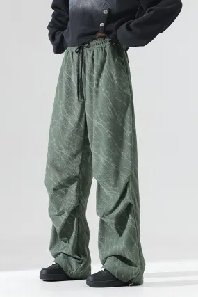 Baggy Wide-Leg Low-Rise Fleece Parachute Sweatpants