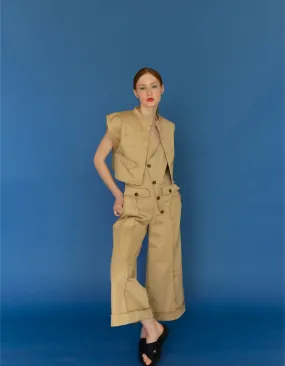 Beige short vest