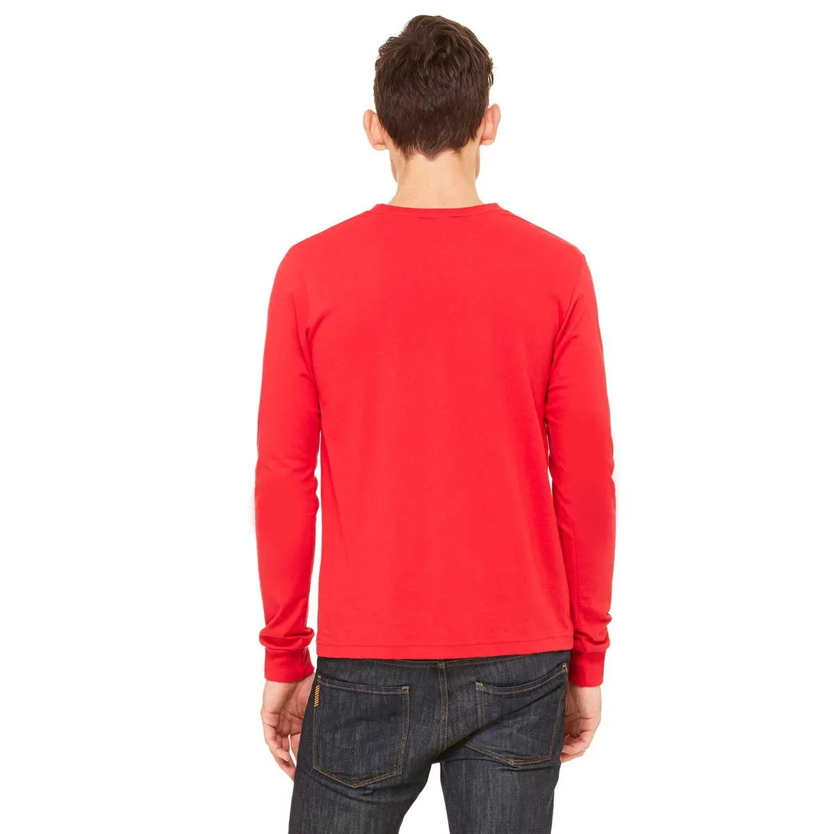Bella   Canvas Men's Red Jersey Long-Sleeve T-Shirt