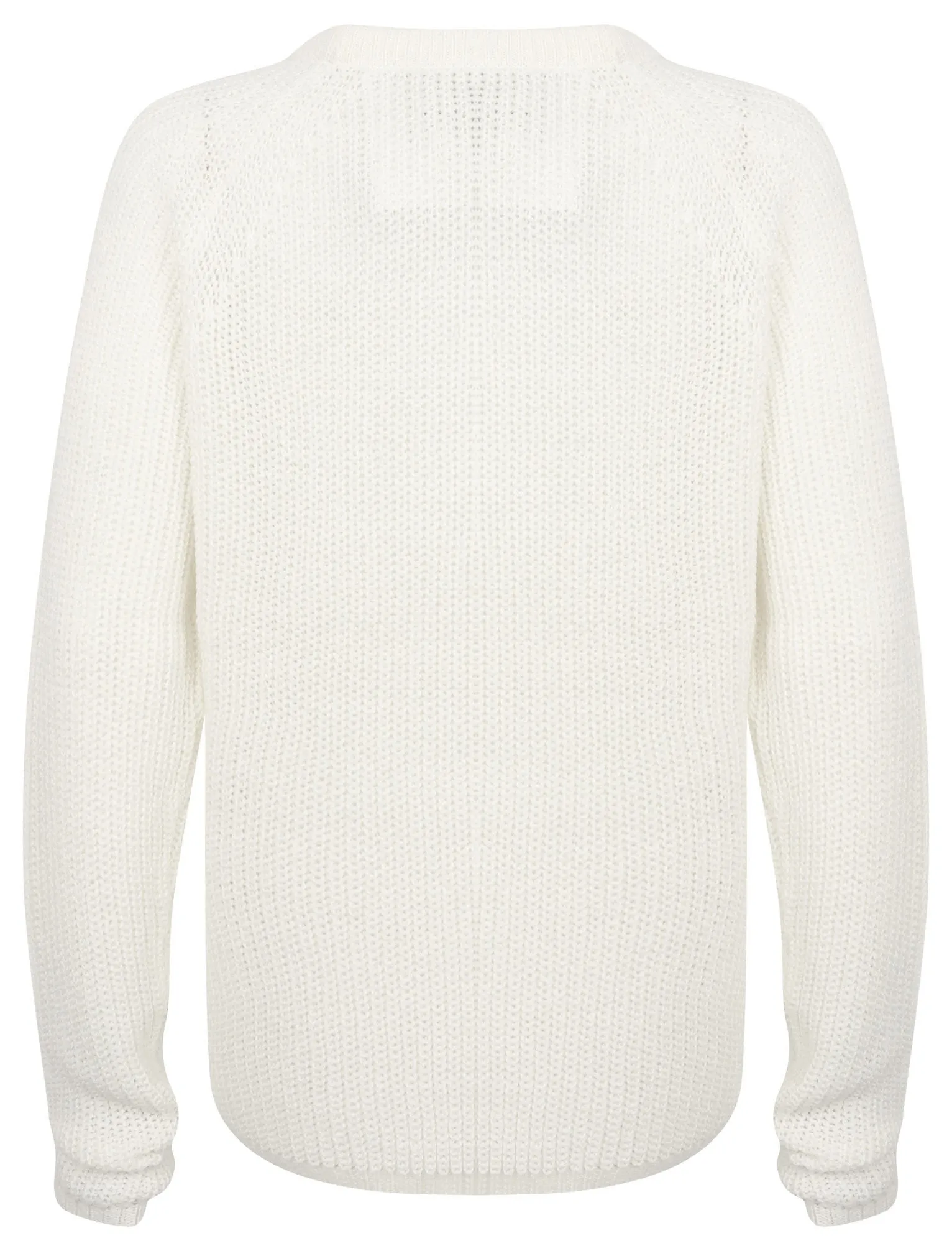 Bilberry Crew Neck Fisherman Knit Jumper In Winter White - Tokyo Laundry