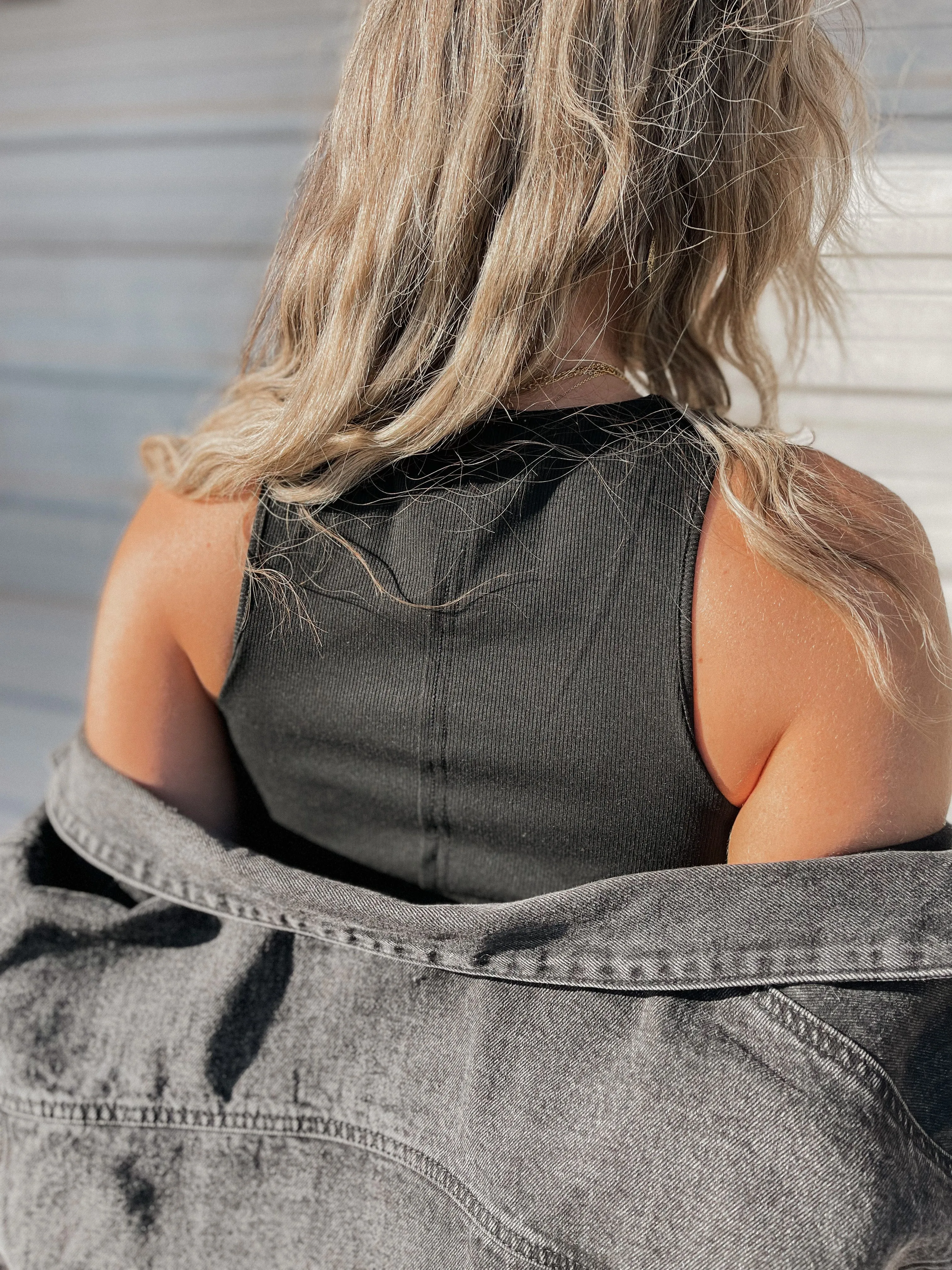 Black Ribbed Knit Midi Dress