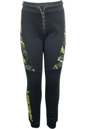 Boy Black Minecraft Creeper Gaming Sweat Pants Joggers Bottoms