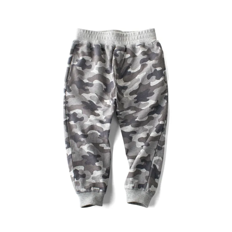 Boys Grey Camouflage Sweatpants