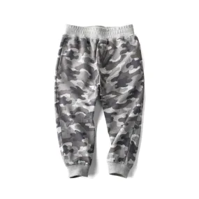 Boys Grey Camouflage Sweatpants