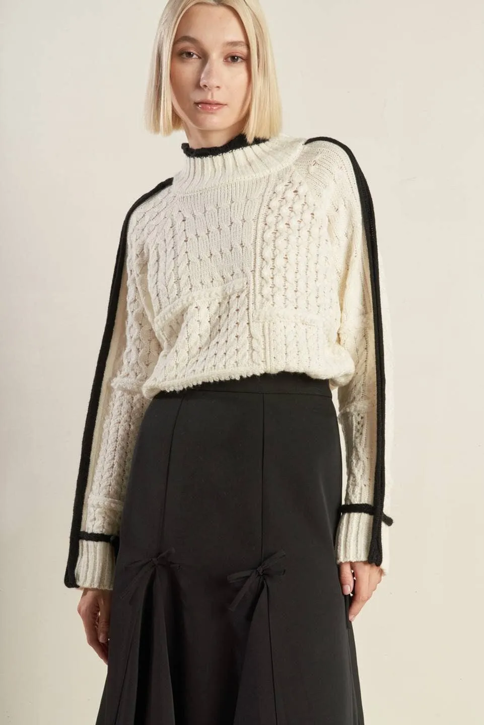 Cable-Knit Pullover Sweater Knit Top