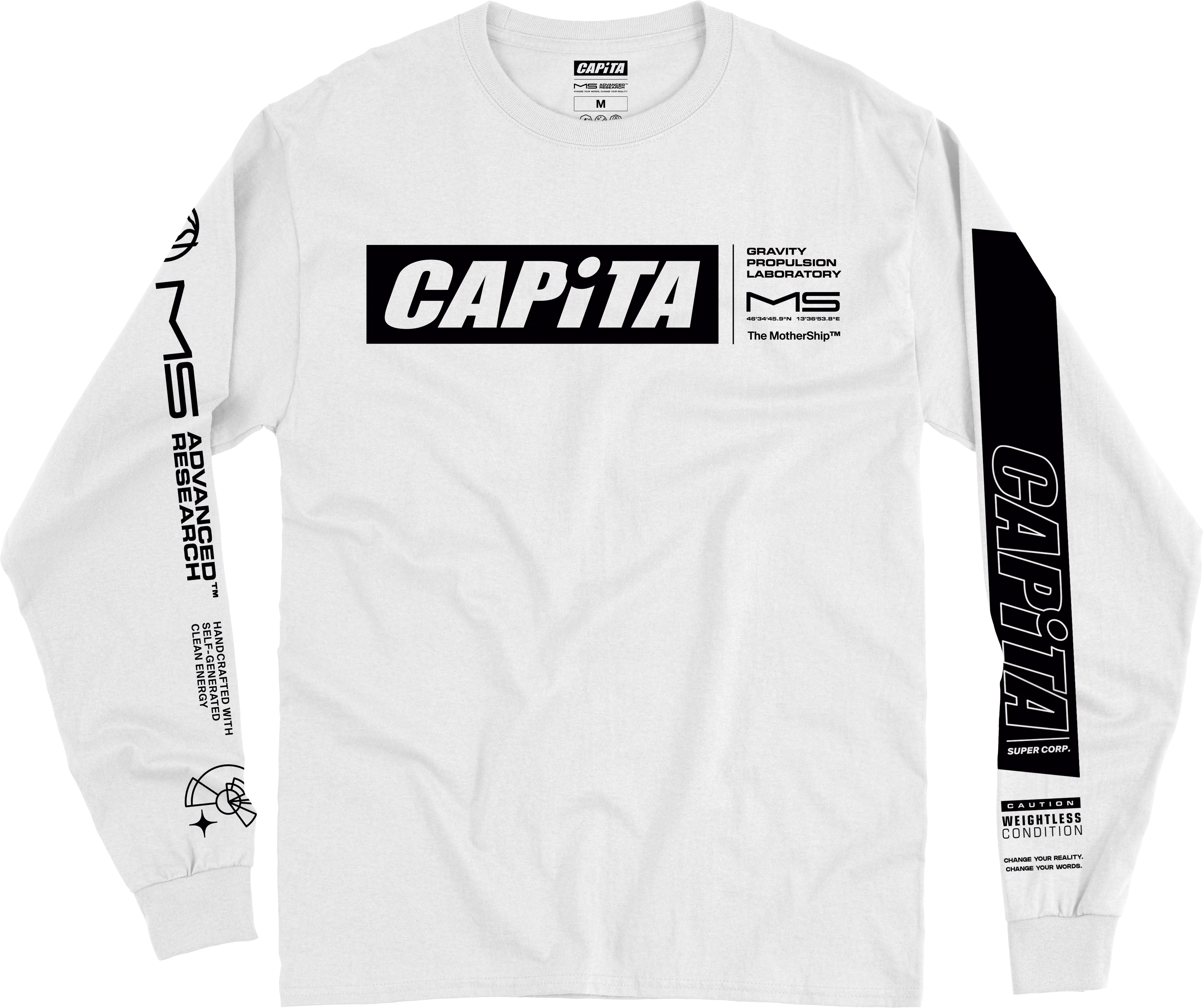 Capita Mothership Long Sleeve T Shirt in White 2024