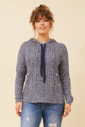 Caroline Morgan Hooded Cable Knit Jumper