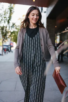 Charli Handwoven Cotton Jumper in Black and White Check - L Left