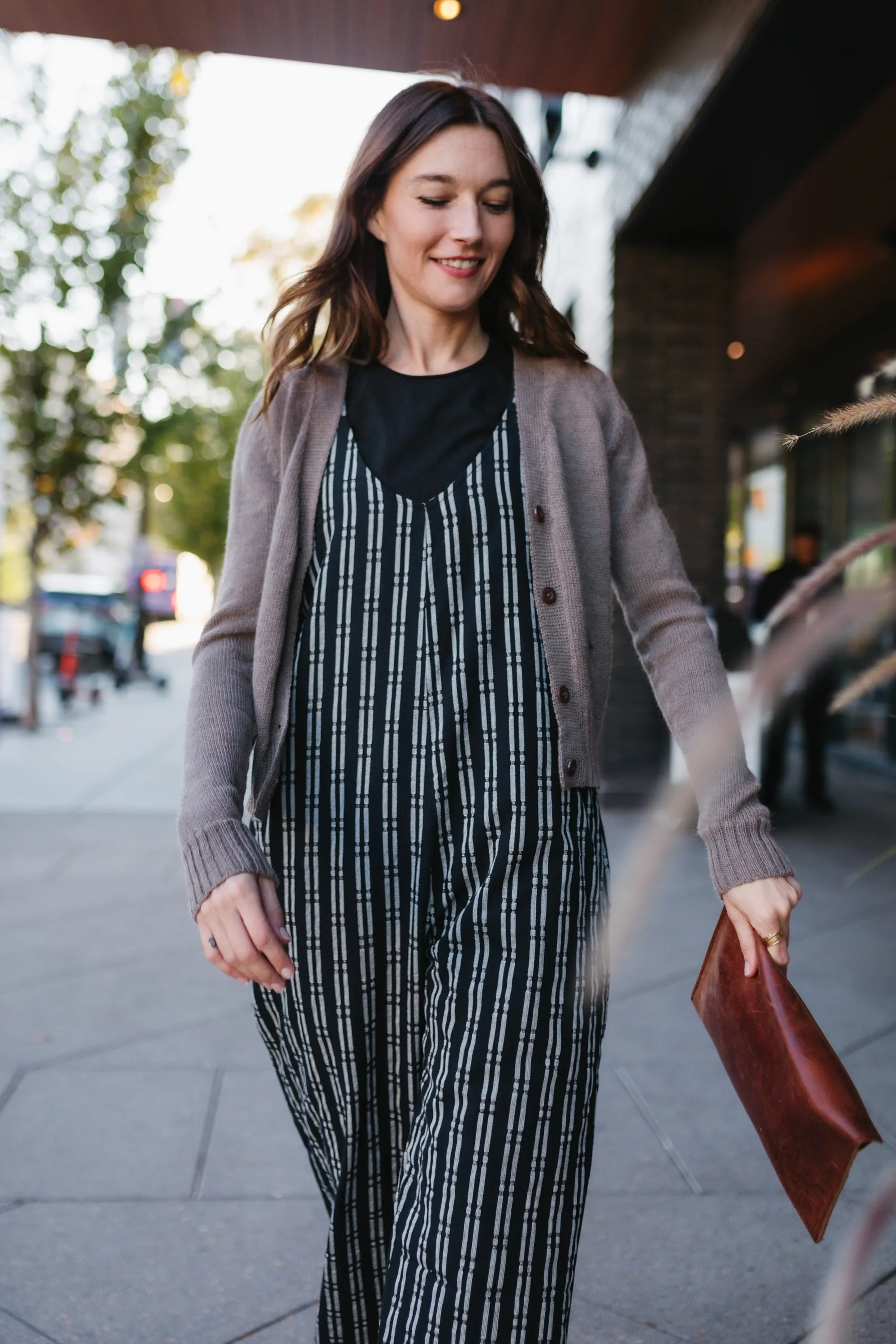 Charli Handwoven Cotton Jumper in Black and White Check - L Left