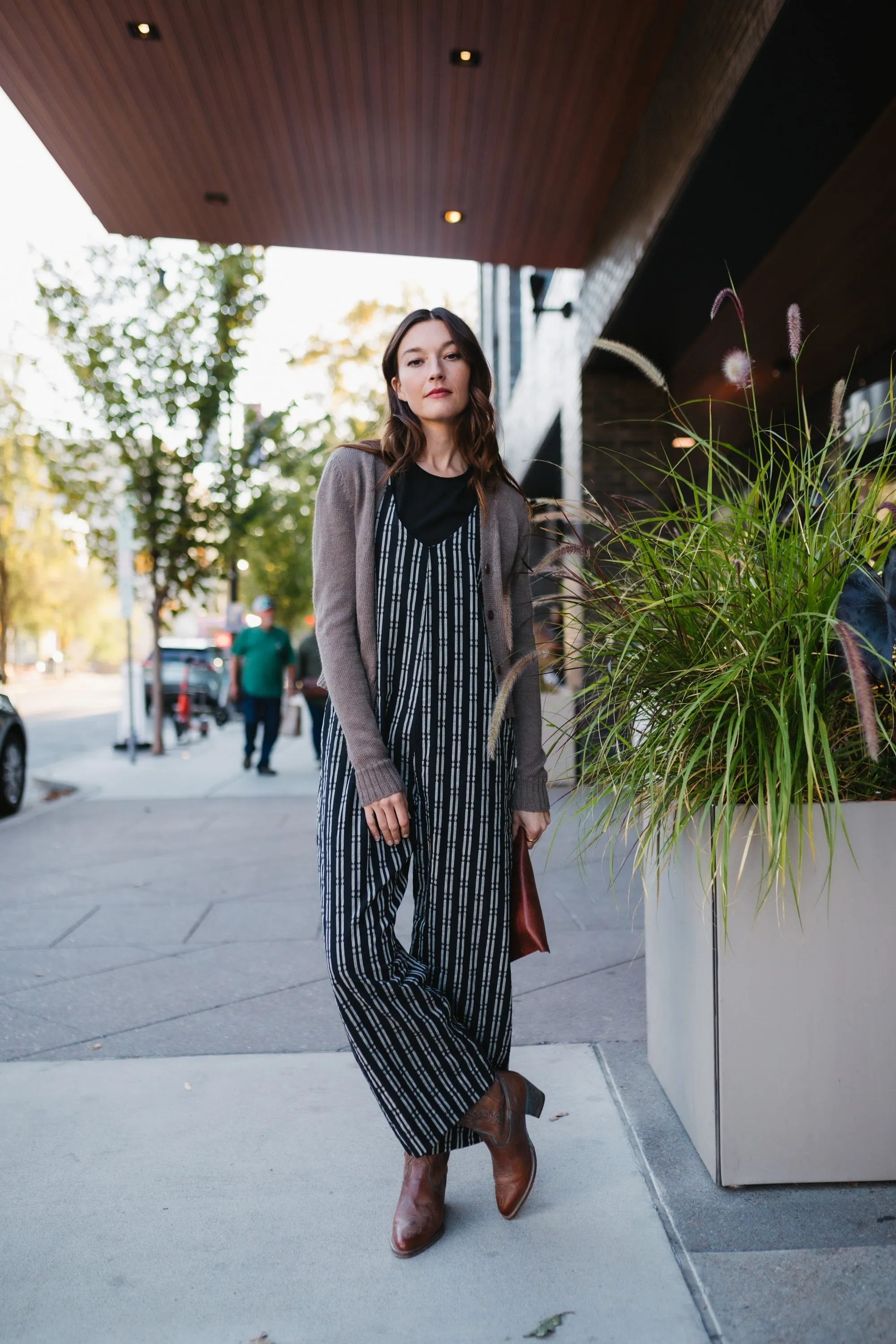 Charli Handwoven Cotton Jumper in Black and White Check - L Left