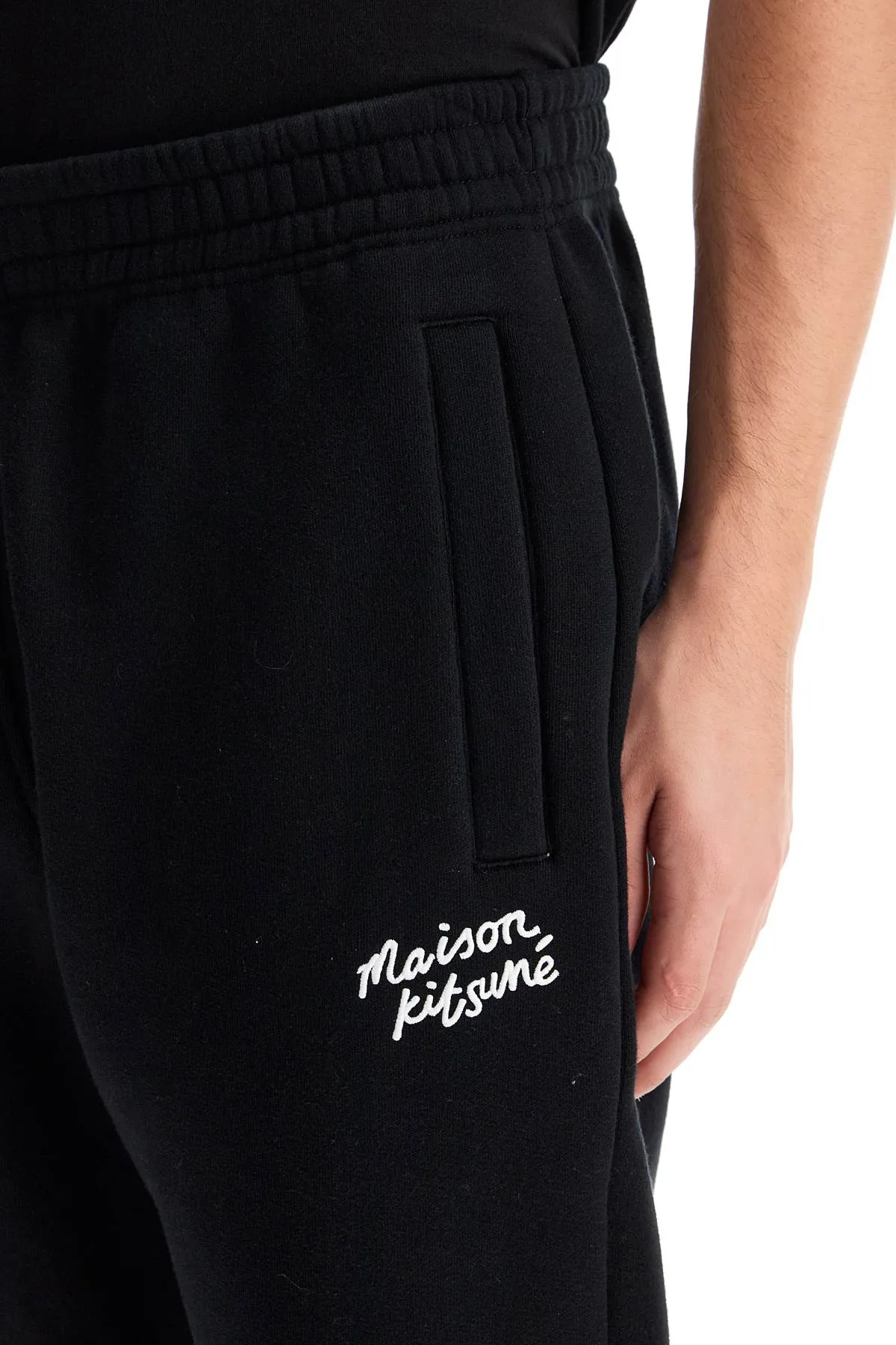 comfort joggers with embroidery NM01124KM0307 BLACK/WHITE BICOLOR