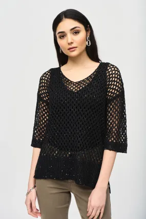 CROCHET TOP WITH SEQUINS