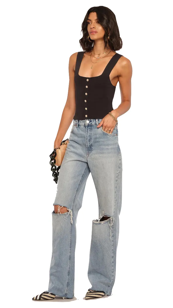 DELIA STRETCH RIB TOP *LAST ONE*
