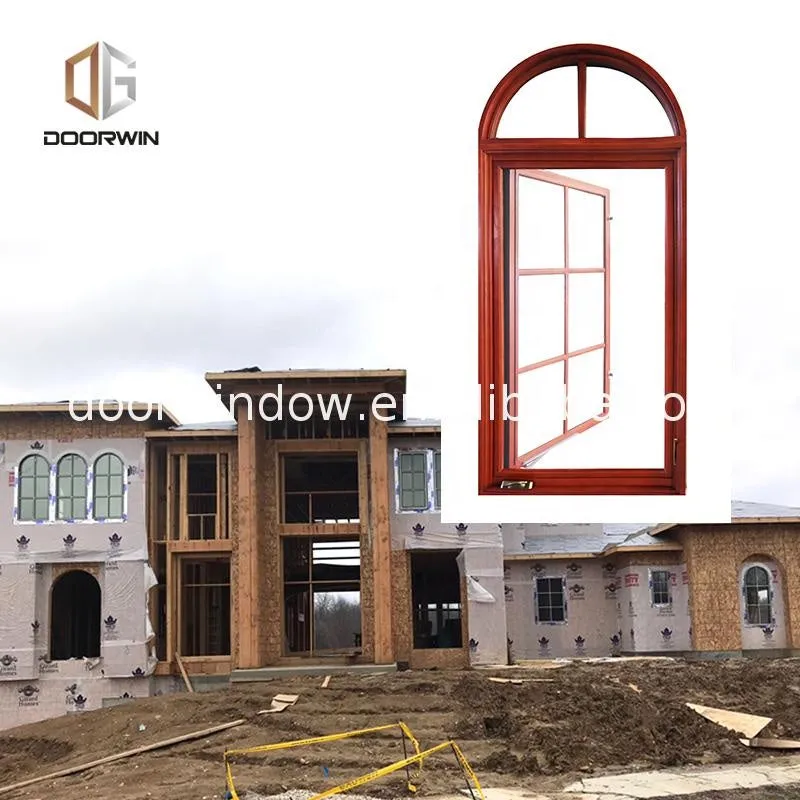 Doorwin 2021Top arch timber windows soundproof picture aluminum round open
