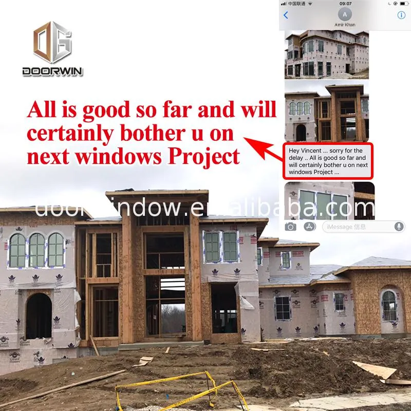 Doorwin 2021Top arch timber windows soundproof picture aluminum round open